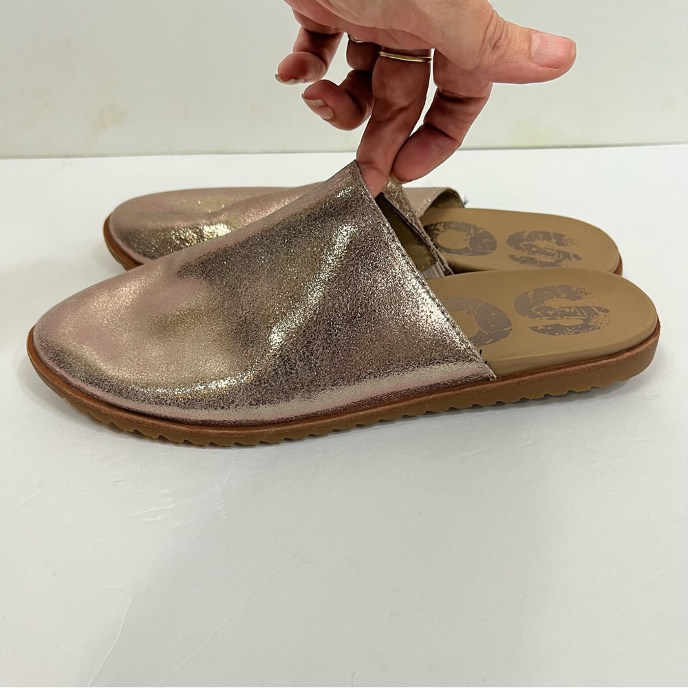Sorel Ella Metallic Rose Gold Slip on Leather Mules - Picture 4 of 6